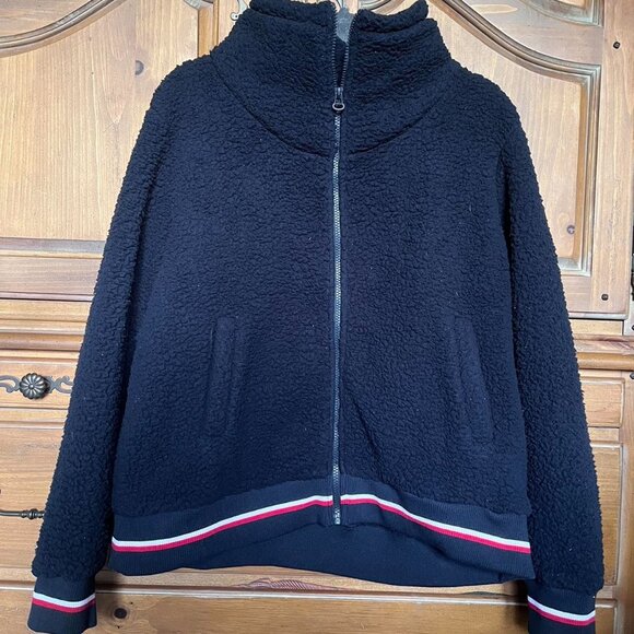 Tommy Hilfiger Navy Fleece Zipper Jacket - Picture 1 of 3
